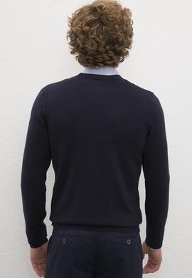 Erkek Lacivert  Triko Hırka Basic - 50210293007