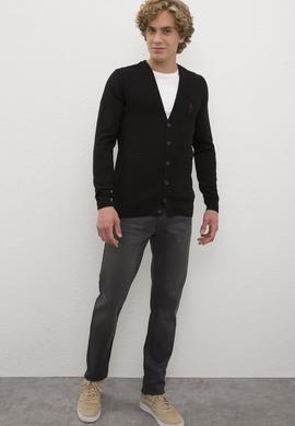 Erkek Siyah  Triko Hırka Basic - 50210293026