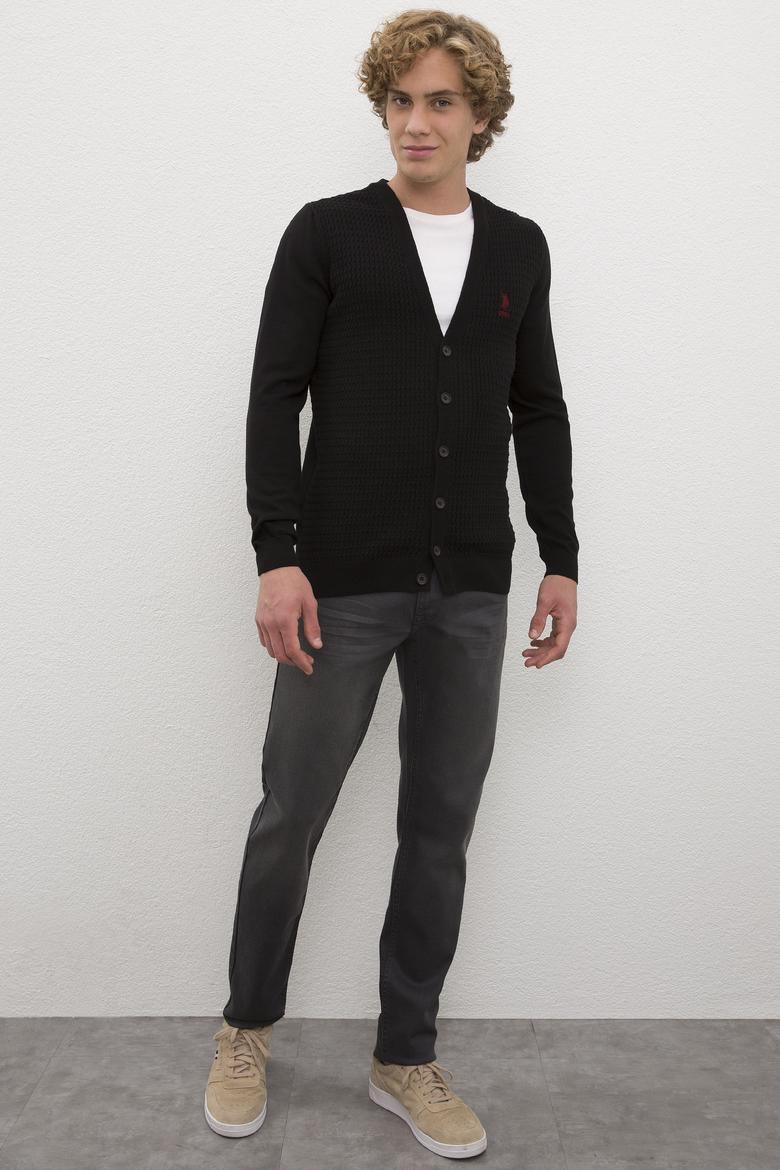 Erkek Siyah  Triko Hırka Basic - 50210293026