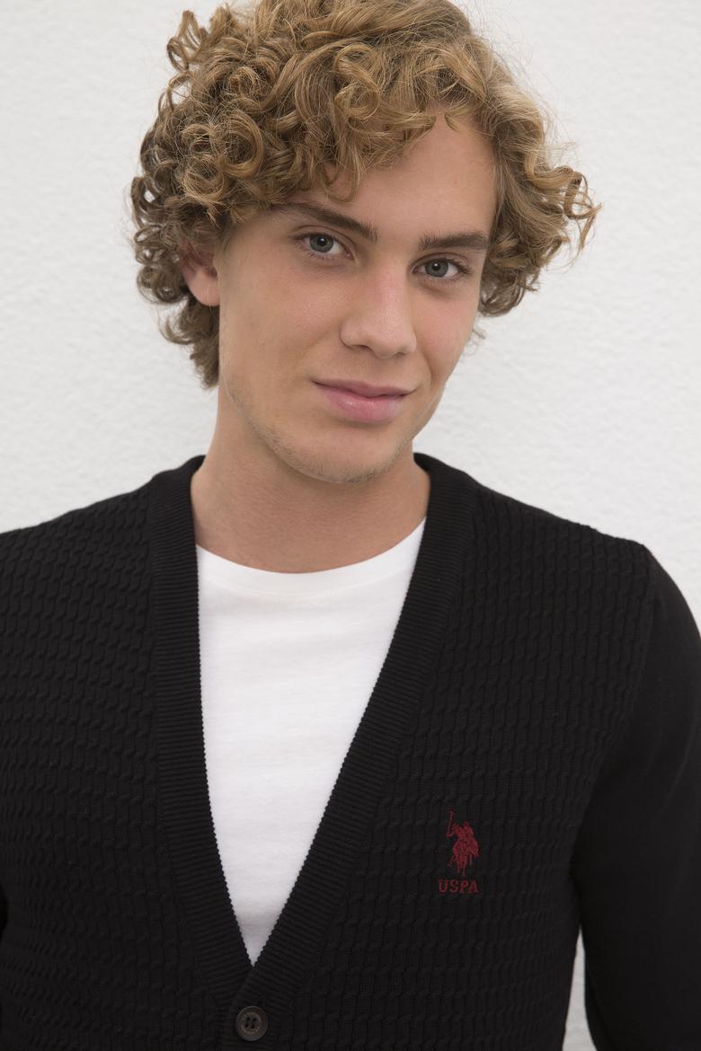 Erkek Siyah  Triko Hırka Basic - 50210293026