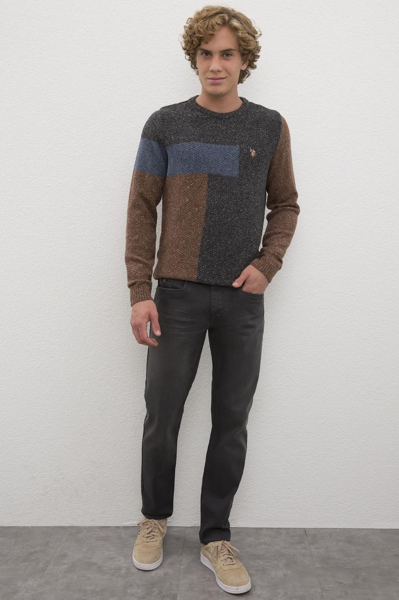 Erkek Gri Denim Pantolon