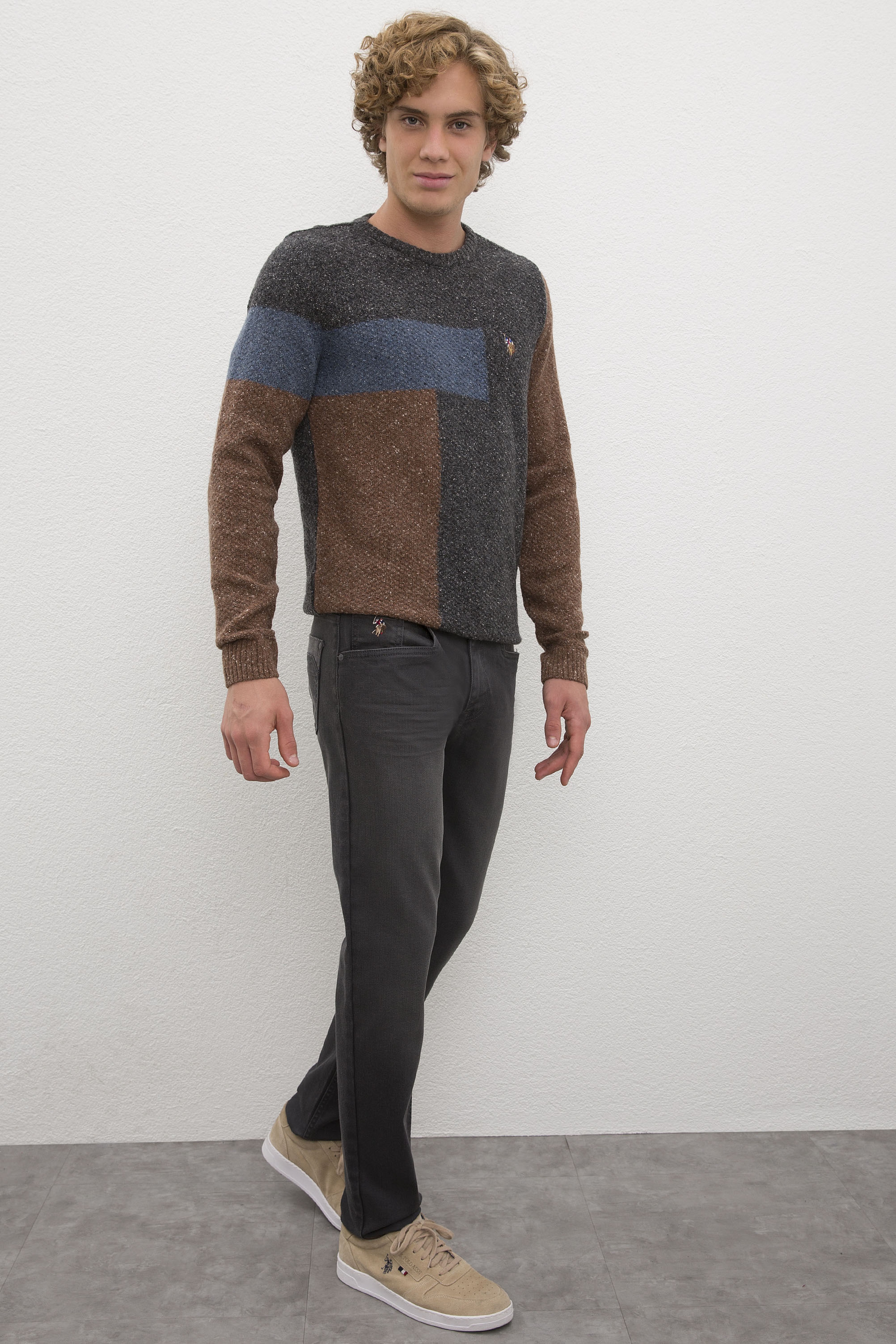 Erkek Gri Denim Pantolon