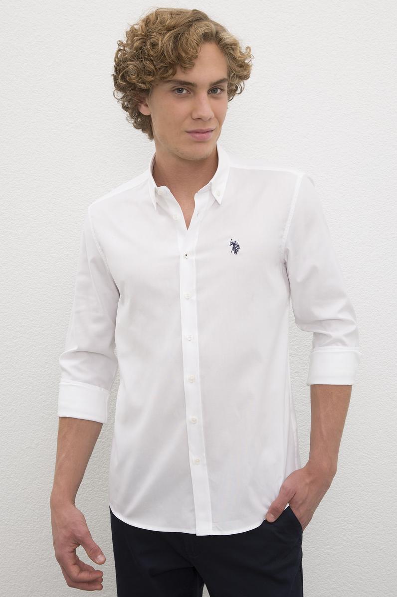 Erkek Beyaz Gömlek Uzunkol