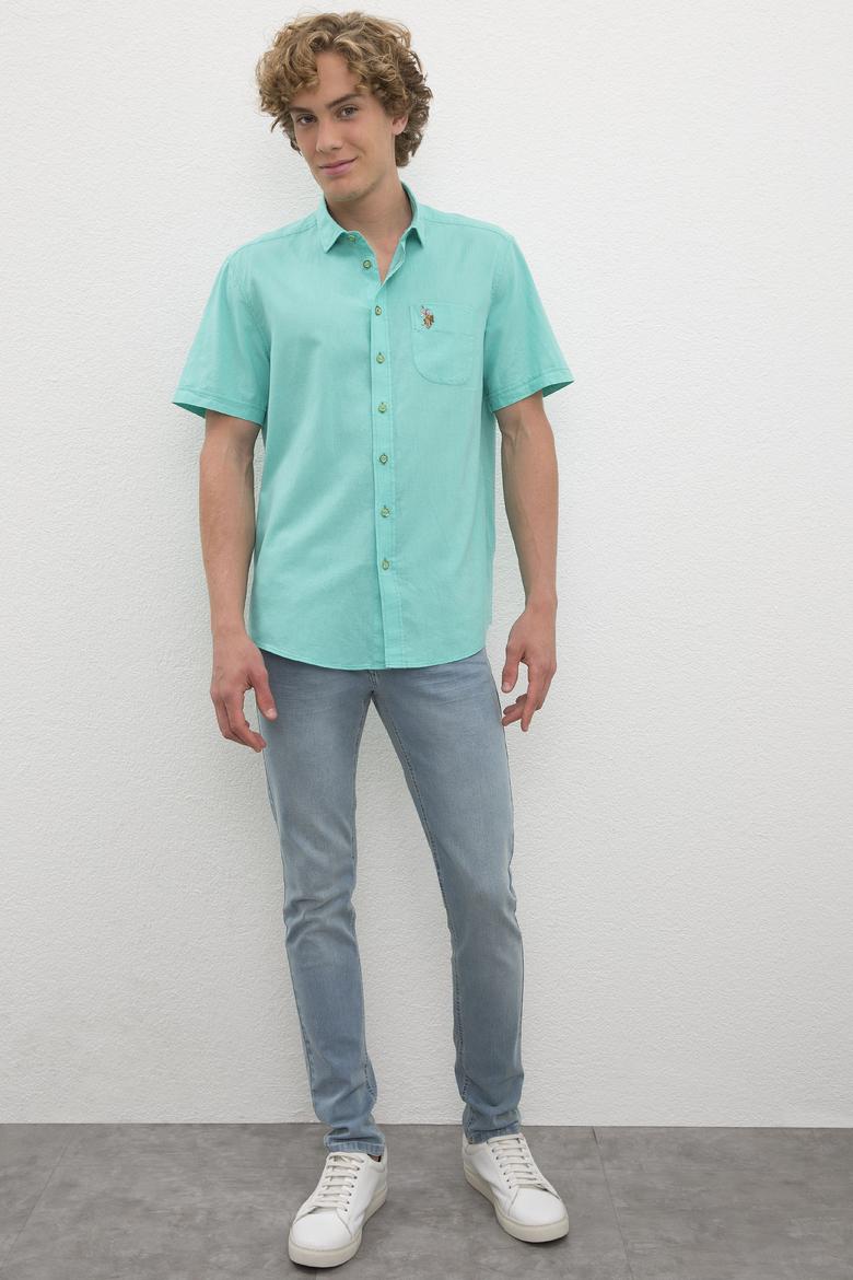 Erkek Yeşil Gömlek Kısakol - 50200424041