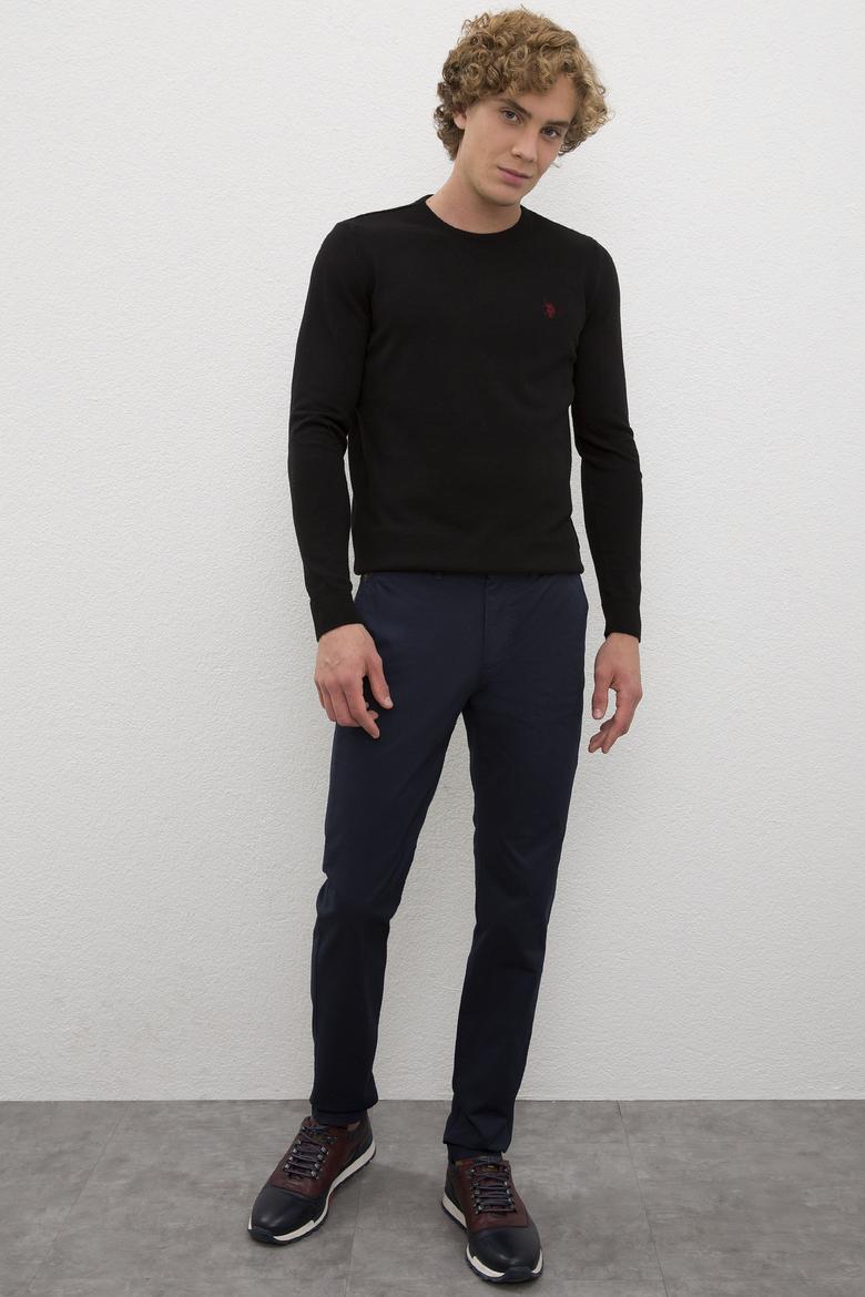 Erkek Siyah Bisiklet Yaka Triko Kazak Basic - 50224730017