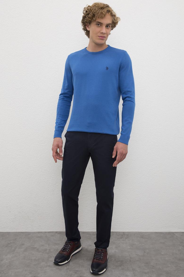 Erkek Kobalt Bisiklet Yaka Triko Kazak Basic - 50224730080