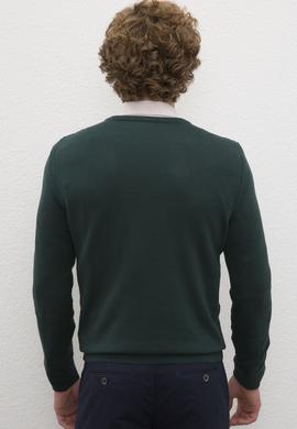 Erkek Yeşil Basic Kazak - 50224890082