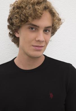 Erkek Siyah Bisiklet Yaka Triko Kazak Basic - 50224730017