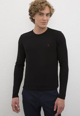 Erkek Siyah Bisiklet Yaka Triko Kazak Basic - 50224730017