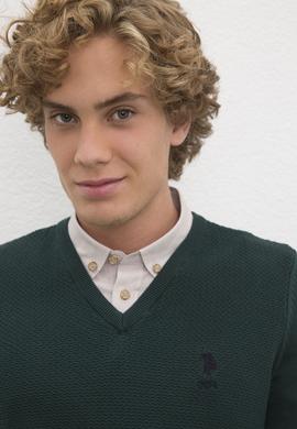 Erkek Yeşil Basic Kazak - 50224890082