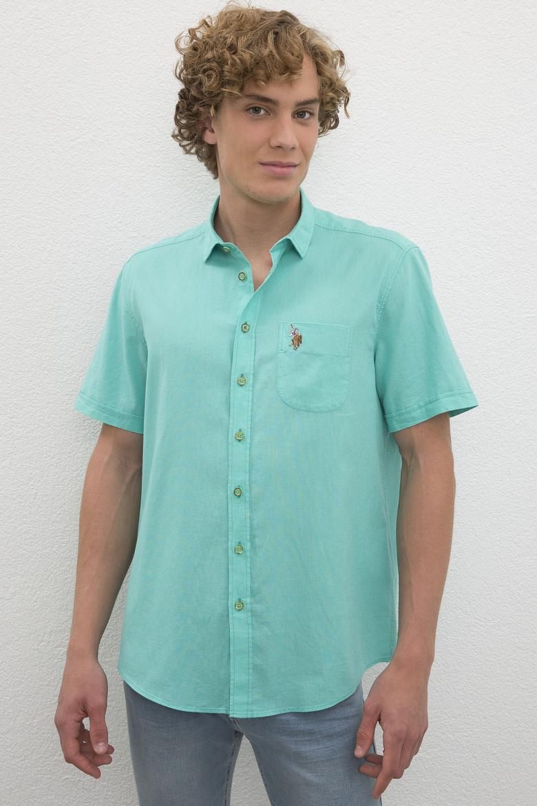 Erkek Yeşil Gömlek Kısakol