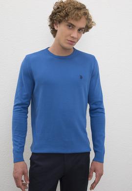 Erkek Kobalt Bisiklet Yaka Triko Kazak Basic - 50224730080