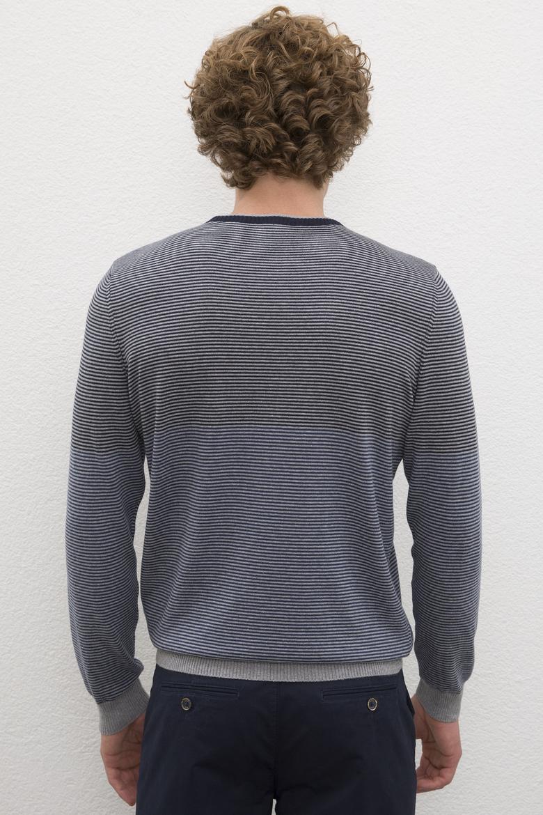 Erkek Lacivert Bisiklet Yaka Triko Kazak - 50223877008