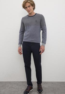 Erkek Lacivert Bisiklet Yaka Triko Kazak - 50223877008