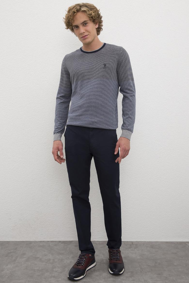 Erkek Lacivert Bisiklet Yaka Triko Kazak - 50223877008