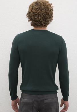 Erkek Koyu Yeşil Basic Kazak - 50224991013