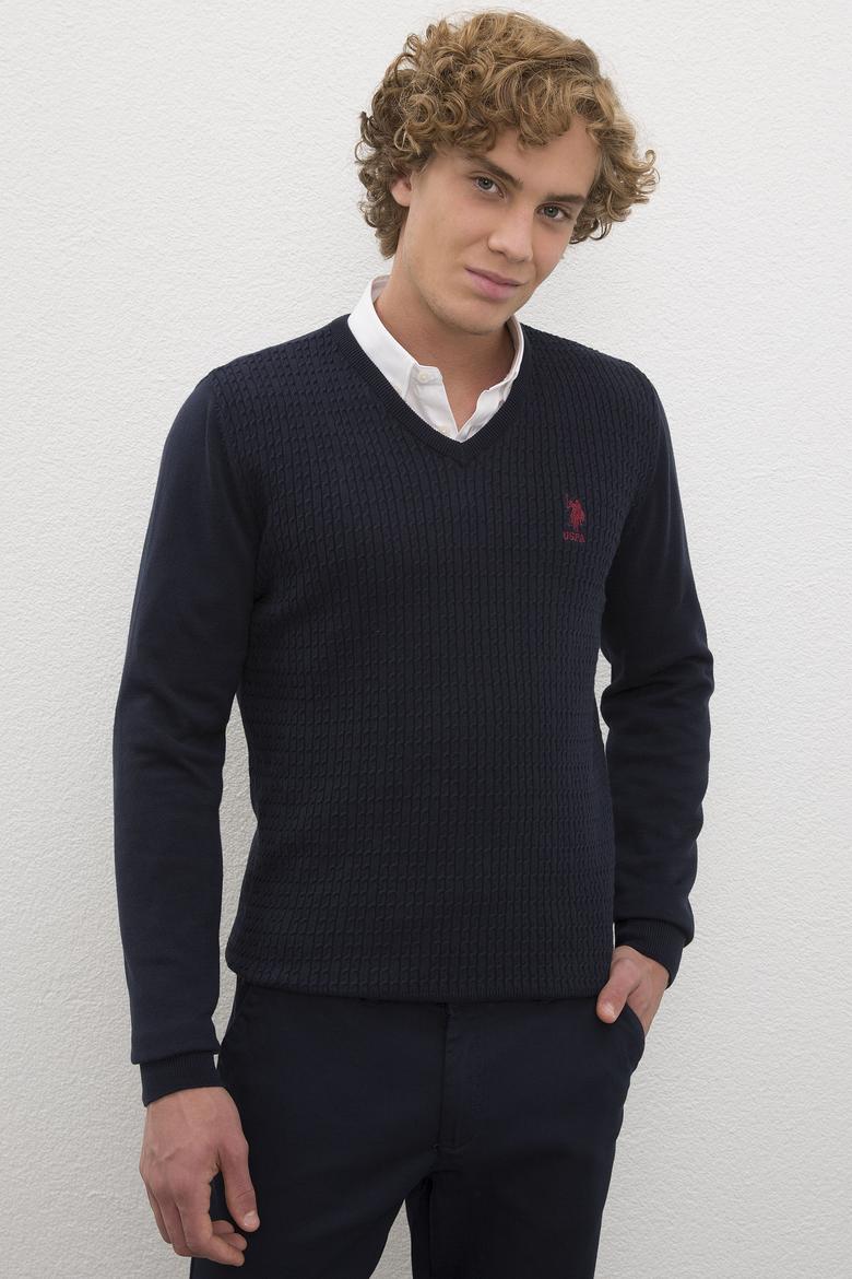 Erkek Lacivert Basic Kazak