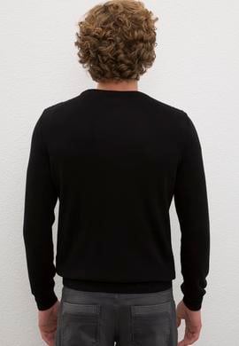 Erkek Siyah Basic Triko Hırka - 50224885025