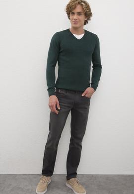 Erkek Koyu Yeşil Basic Kazak - 50224991013