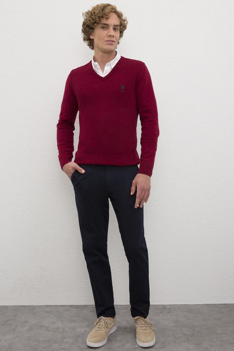 Erkek Bordo Basic Kazak - 50224991065