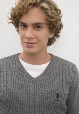 Erkek Gri Melanj Basic Kazak - 50224991057