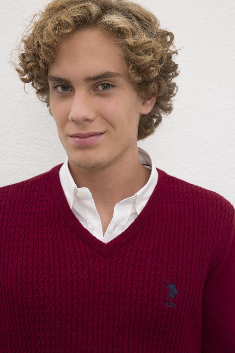 Erkek Bordo Basic Kazak - 50224991065