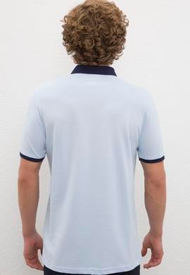 Erkek Mavi Polo Yaka T-Shirt - 50218823159