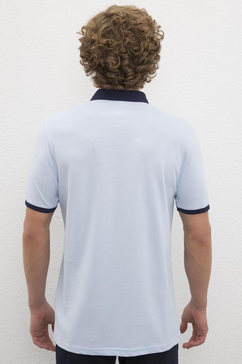 Erkek Mavi Polo Yaka T-Shirt - 50218823159