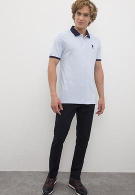 Erkek Mavi Polo Yaka T-Shirt - 50218823159