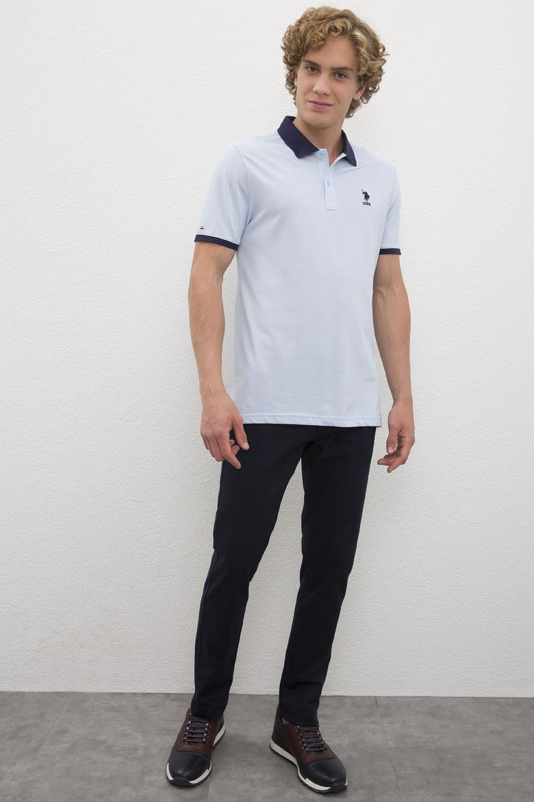 Erkek Mavi Polo Yaka T-Shirt - 50218823159