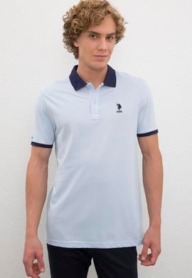 Erkek Mavi Polo Yaka T-Shirt - 50218823159