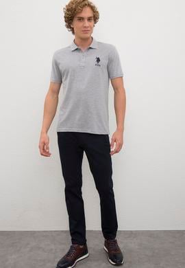 Erkek Gri Melanj Polo Yaka T-Shirt - 50218831078