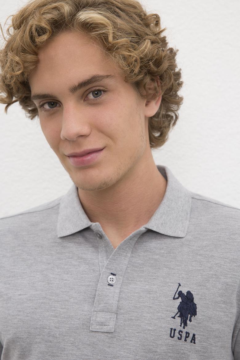 Erkek Gri Melanj Polo Yaka T-Shirt - 50218831078