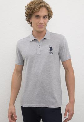 Erkek Gri Melanj Polo Yaka T-Shirt - 50218831078
