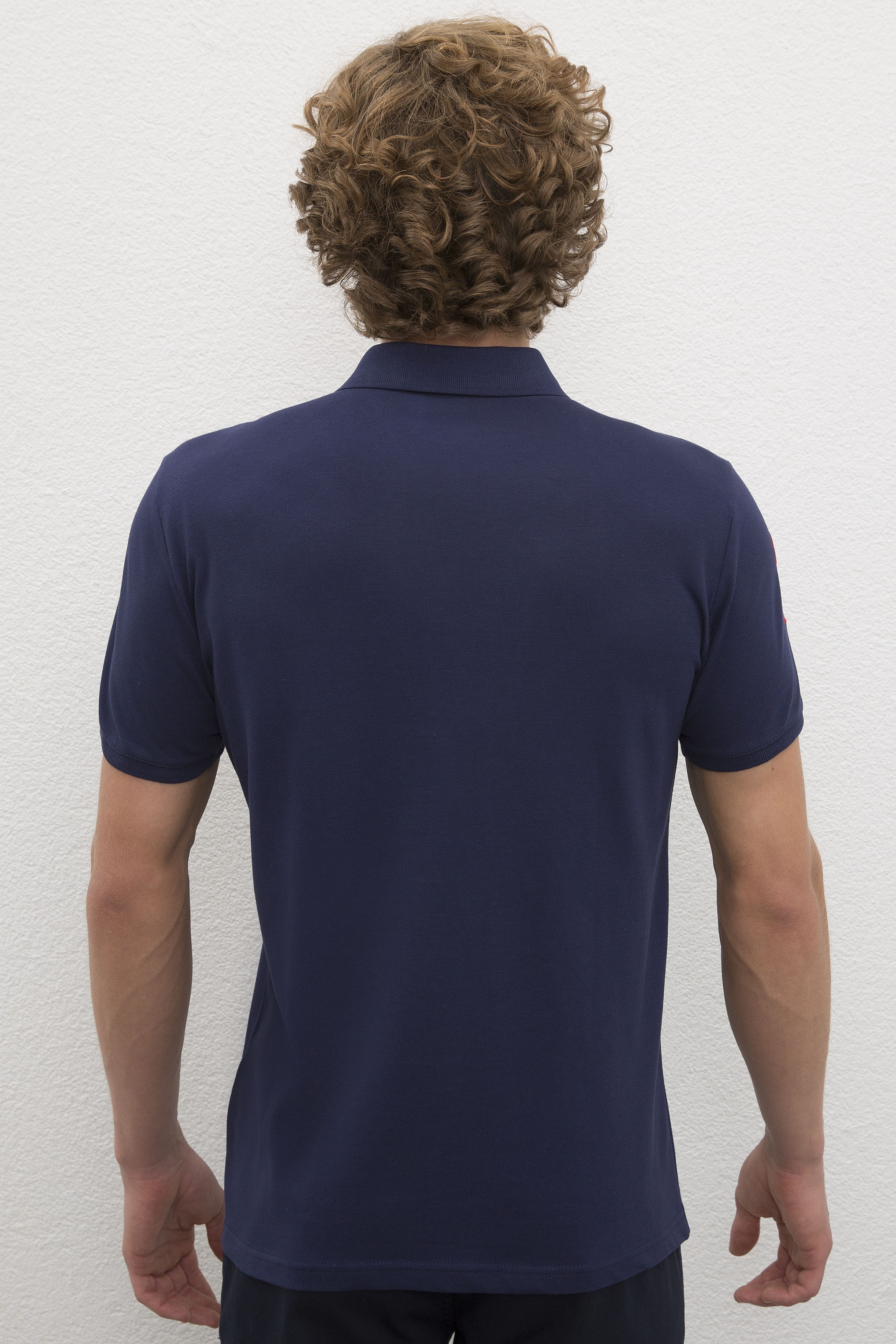 Erkek Lacivert Polo Yaka T-Shirt - Image 3