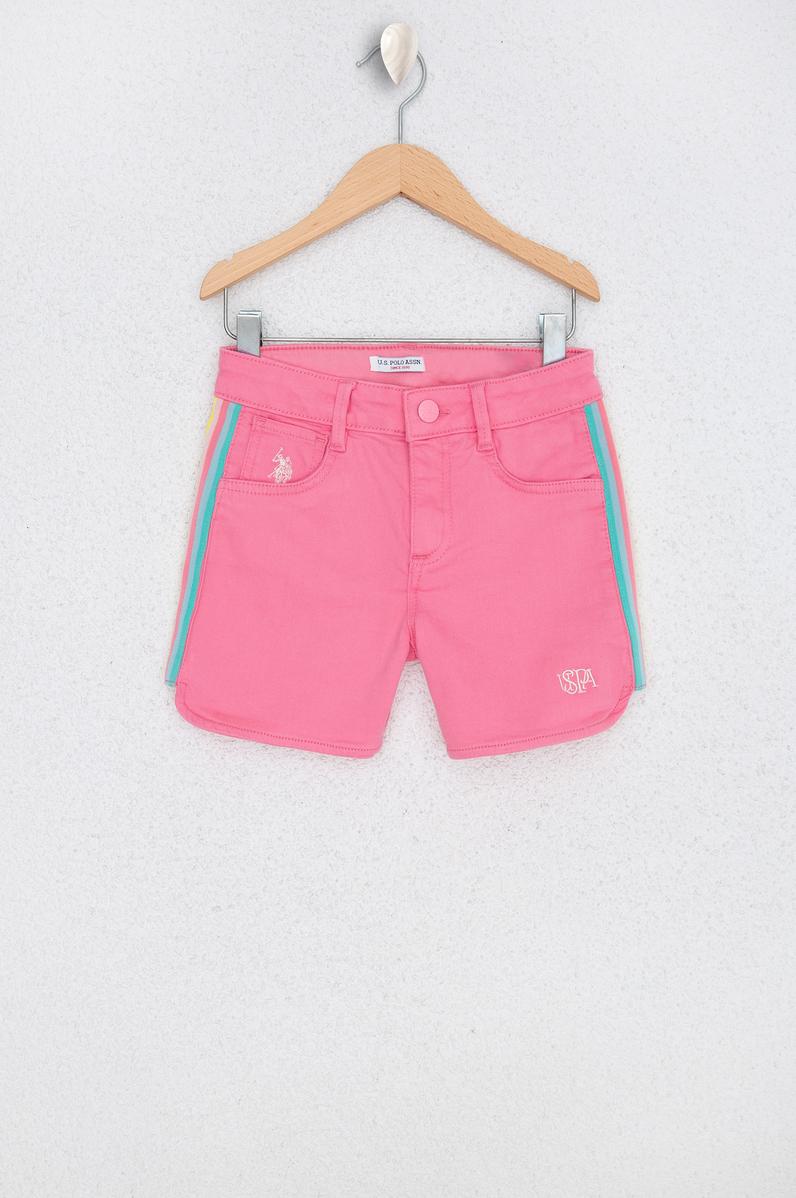 Kız Çocuk Pembe Dokuma Şort