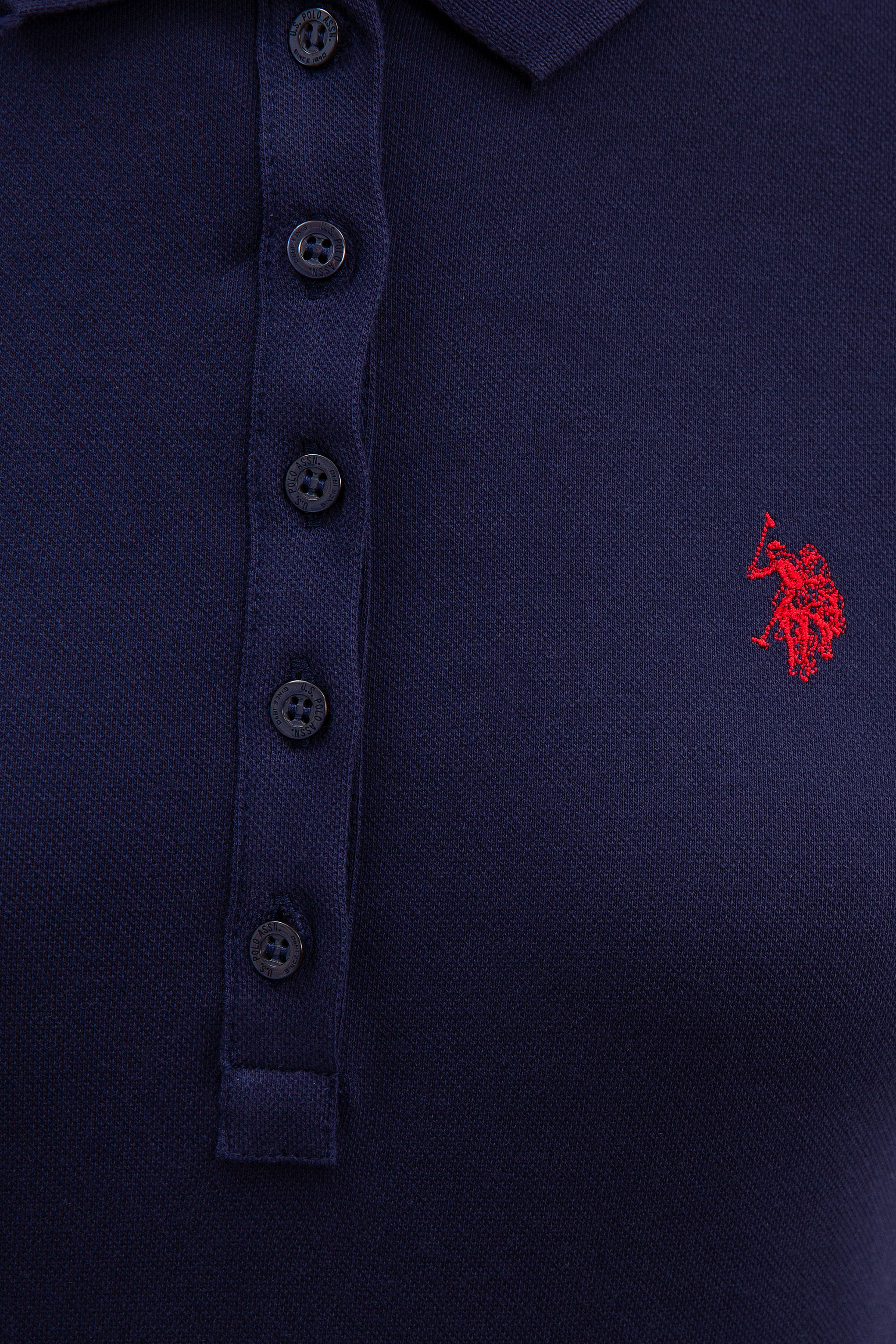 Kadın Lacivert Basic Polo Yaka Tişört - Image 5