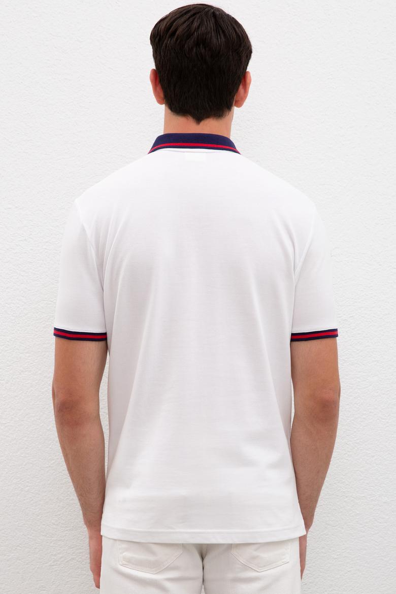 Erkek Beyaz Polo Yaka T-Shirt - 50219183016