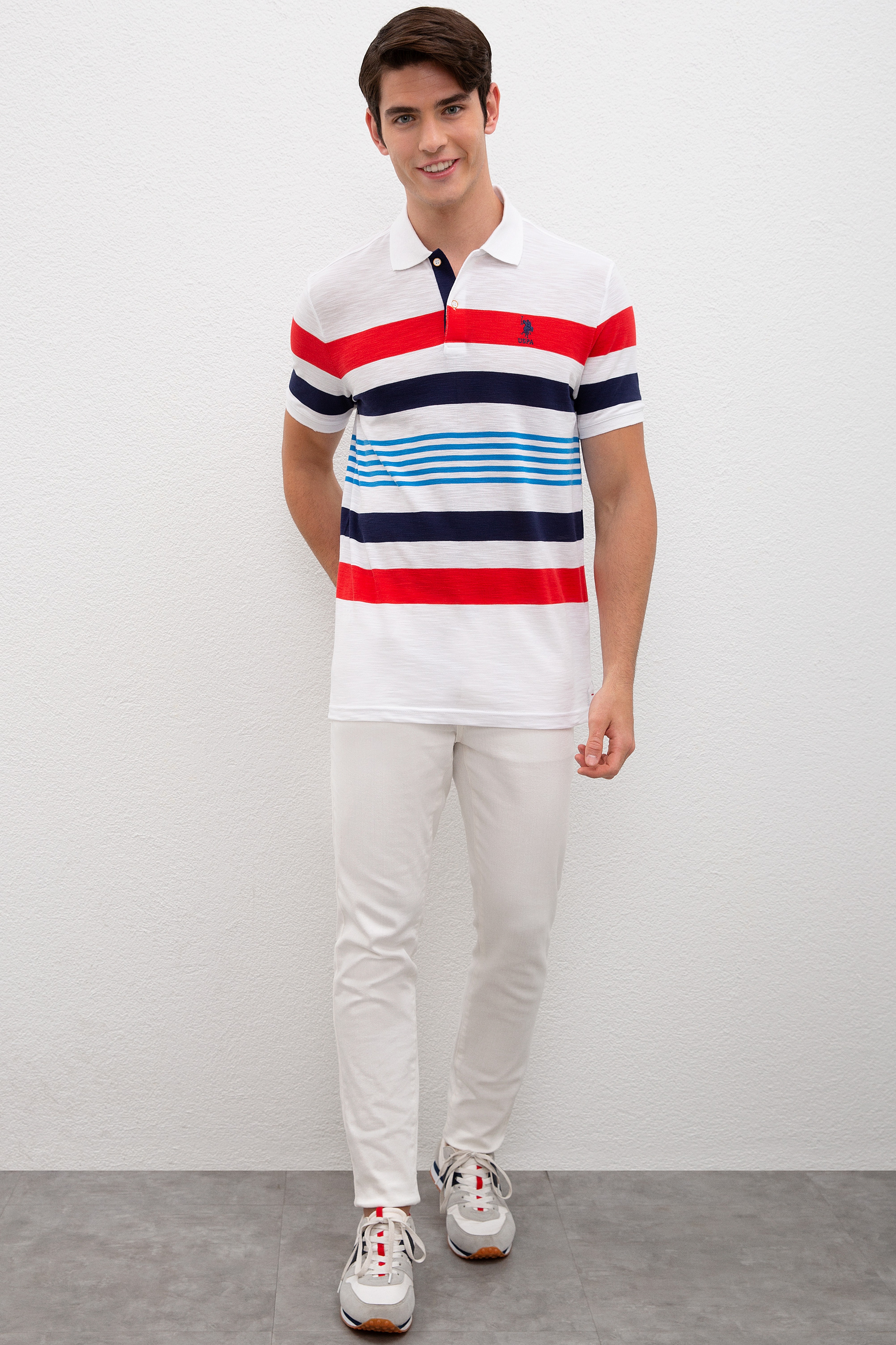 Erkek Açık Kırmızı Polo Yaka T-Shirt - Image 4