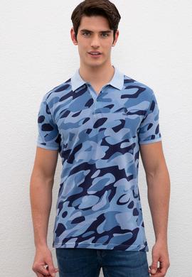 Erkek İndigo Polo Yaka Tişört - 50219206034