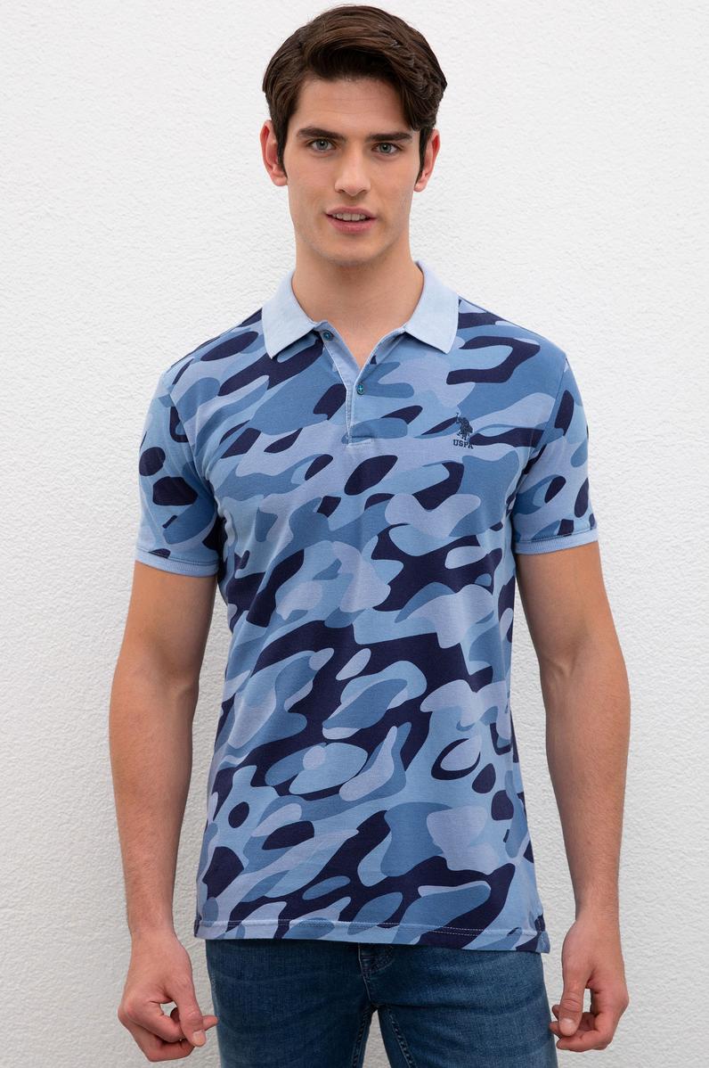 Erkek İndigo Polo Yaka Tişört