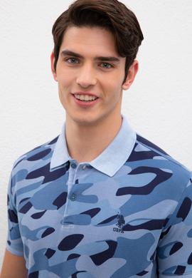 Erkek İndigo Polo Yaka Tişört - 50219206034