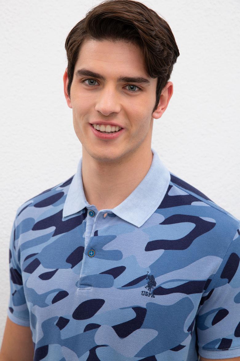 Erkek İndigo Polo Yaka Tişört - 50219206034