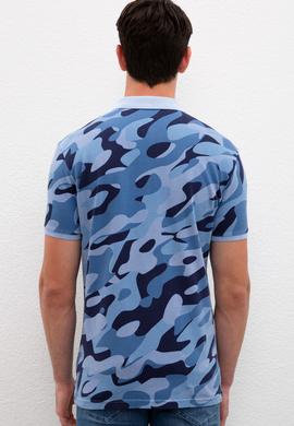 Erkek İndigo Polo Yaka Tişört - 50219206034