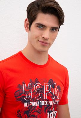 Erkek Açık Kırmızı Bisiklet Yaka T-Shirt - 50217974040