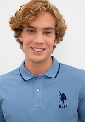 Erkek İndigo Polo Yaka T-Shirt Basic - 50222031024