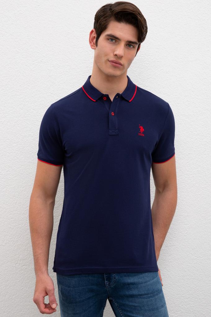 Erkek Lacivert Polo Yaka T-Shirt Basic