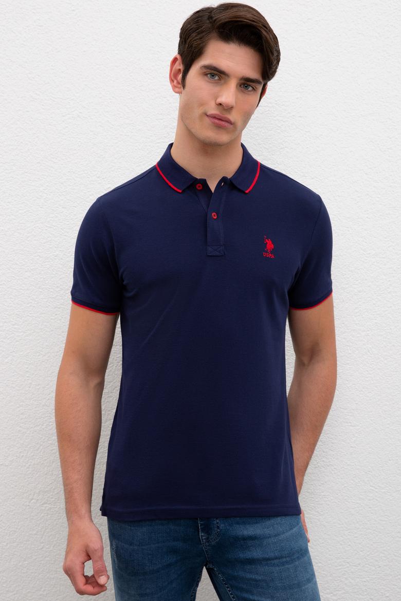 Erkek Lacivert Polo Yaka T-Shirt Basic