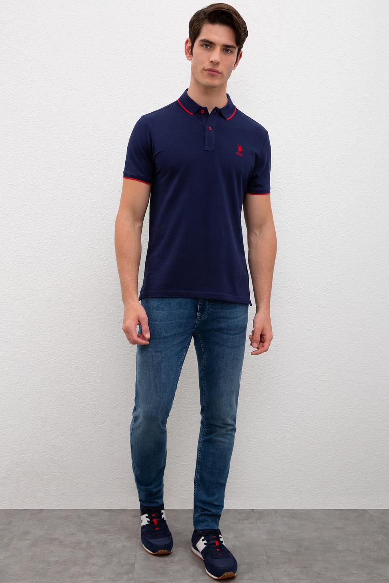Erkek Lacivert Polo Yaka T-Shirt Basic - 50222592011