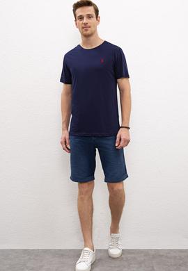 Erkek Lacivert Basic Tişört - 50222613021